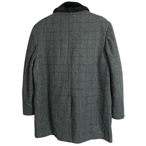 Vintage McGregor Men's Grey Wool Faux Fur Lined Coat Size 40 - Picture 2 of 7